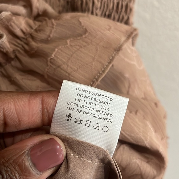 Chloe Oliver Muse Nude Drop Waist Mini Dress Size Small Sleeveless V Neck - Picture 8 of 9